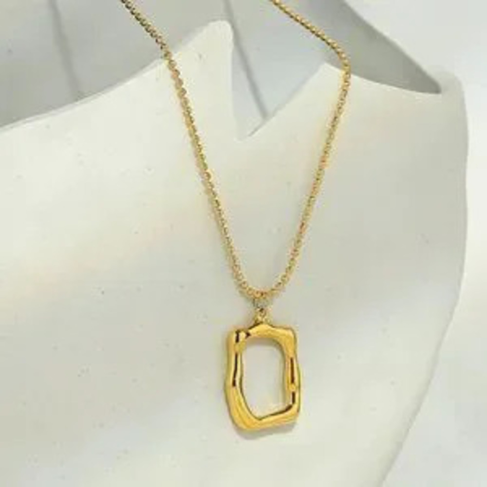 New 18K Gold Plated Irregular Geometric Pendant Necklace